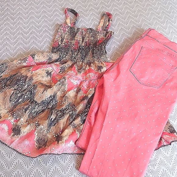 2 Strap Dress or Top w Sequence Dot Pattern (Multicolored) - Picture 12 of 14